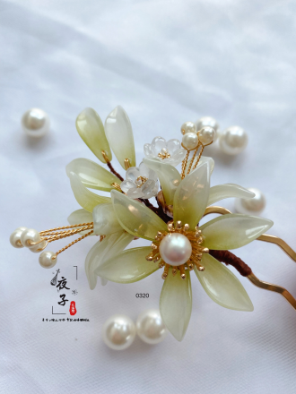 波斯菊 兰花小发钗